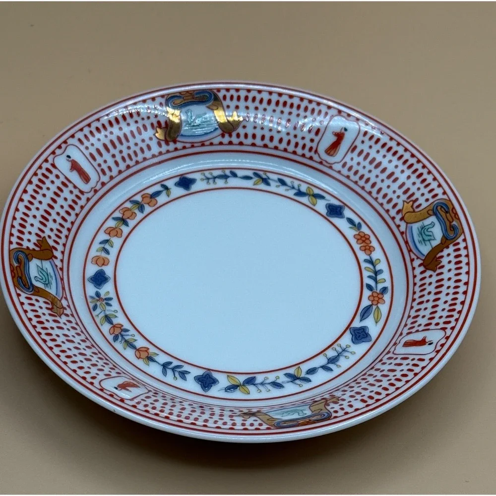 Chinese Imari La Dame Au Parasol 1 Porcelain Cup & Saucer Hand Painted China HTF